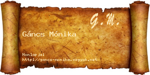 Gáncs Mónika névjegykártya